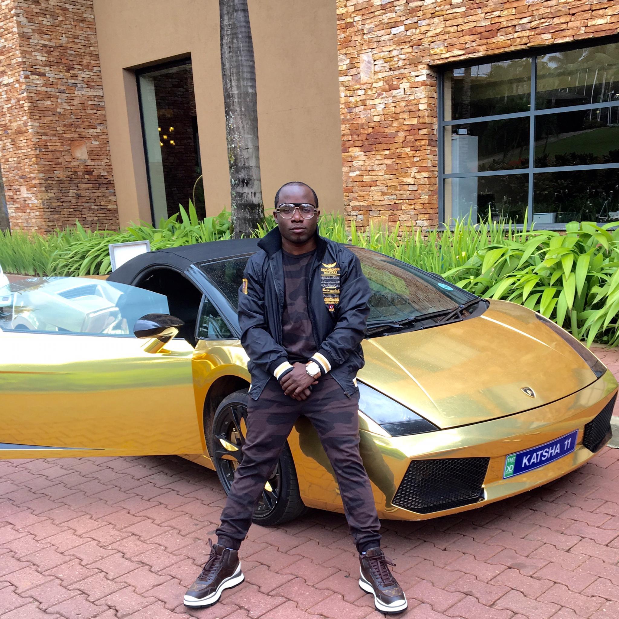 Katsha Debank Brings a Golden Lamborghini into Uganda